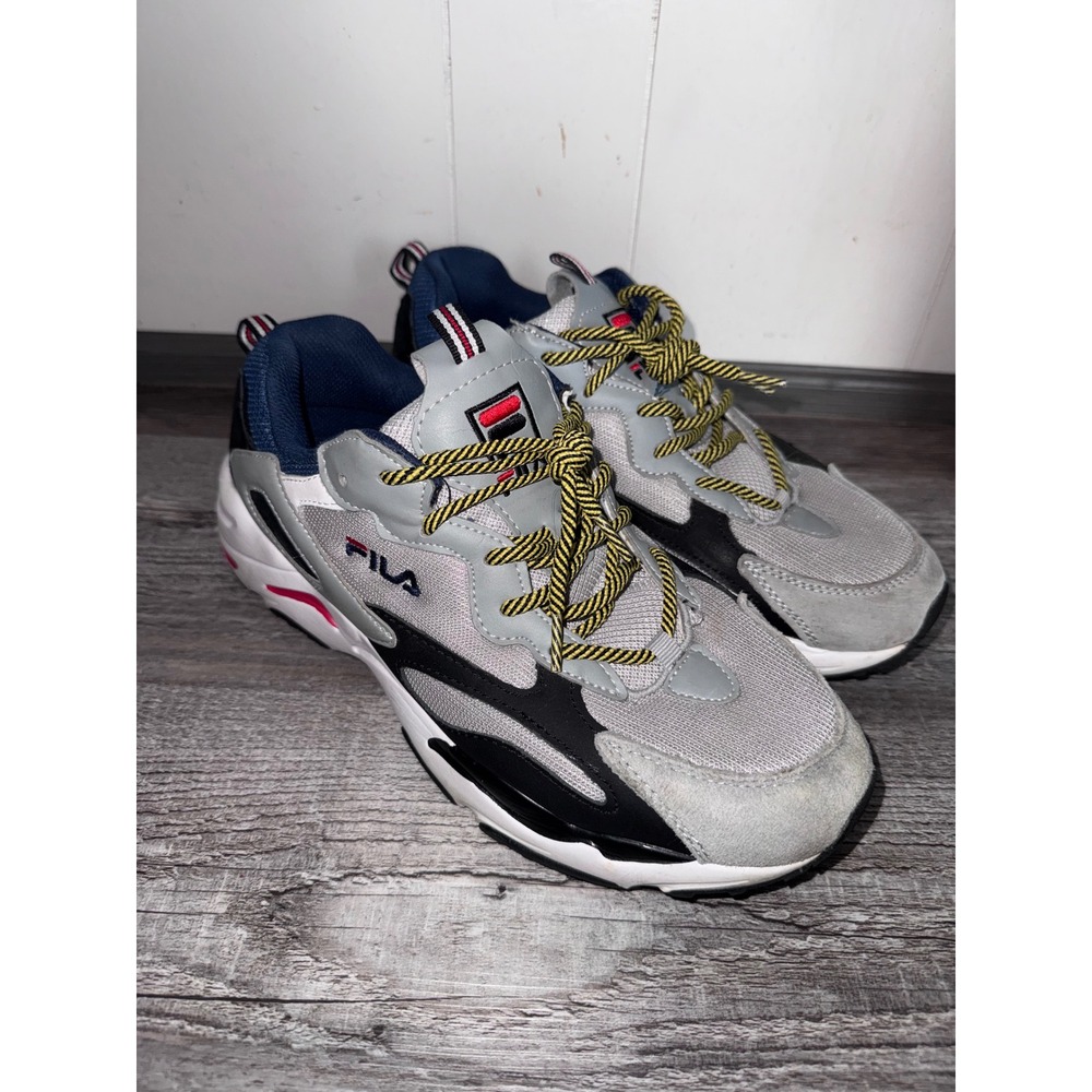 Fila Ray Tracer Mens‎ Grey Black White Pink Chunky Dad Sneakers Athletic Shoes